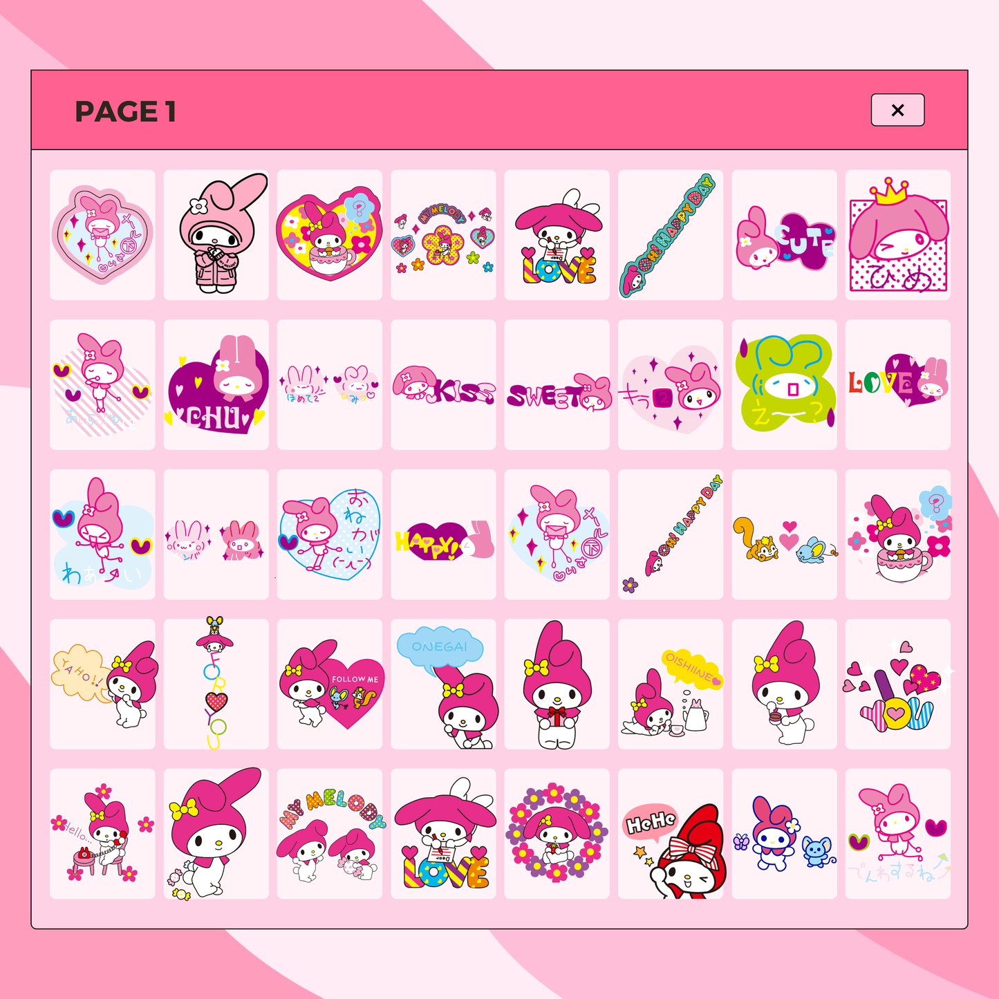 287 Assorted Melody and Kuromi | Goodnotes Planner | Digital Stickers | PNG Files | Variety Pack