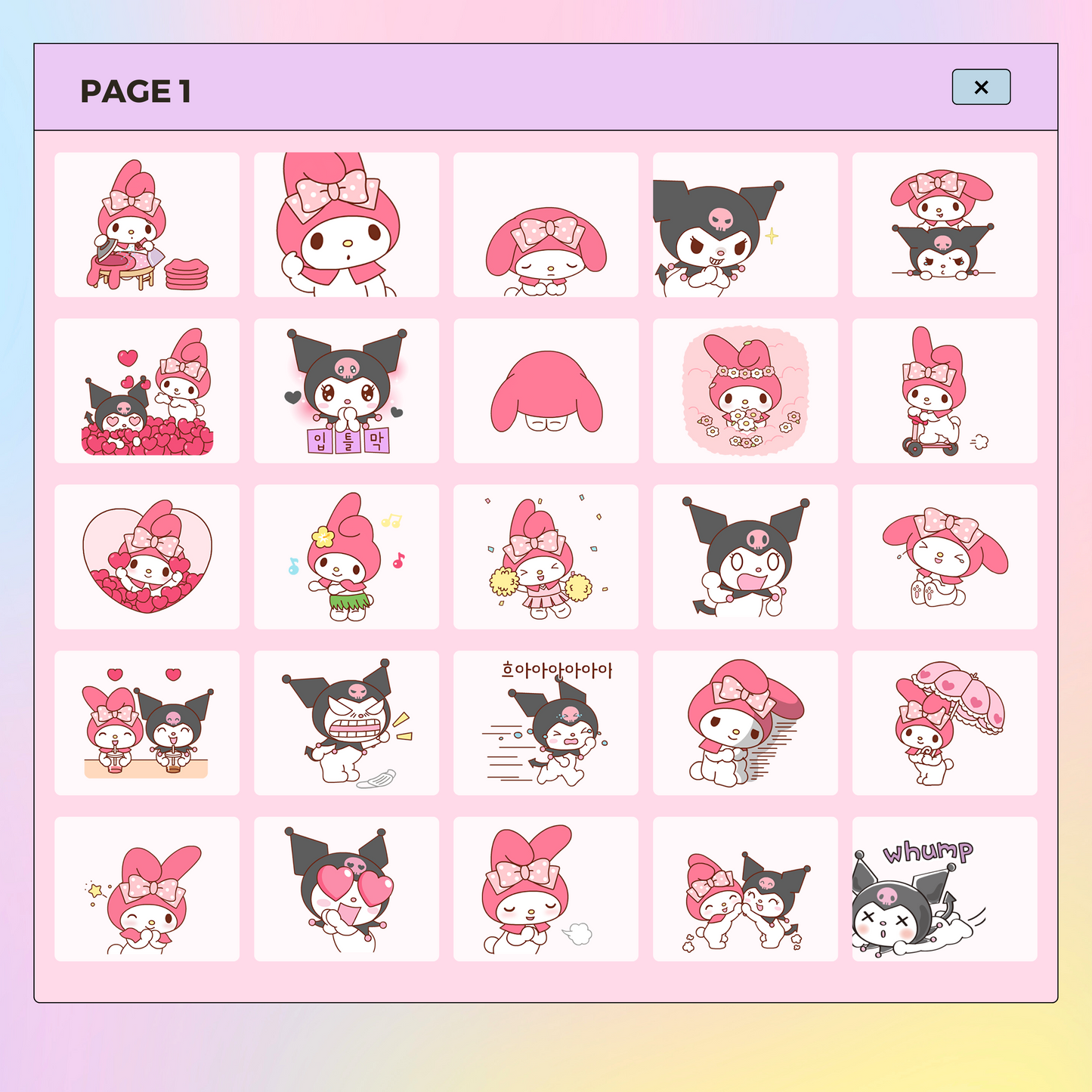 104 My Melody and Kuromi | Goodnotes Planner | Digital Stickers | PNG Files | Variety Pack