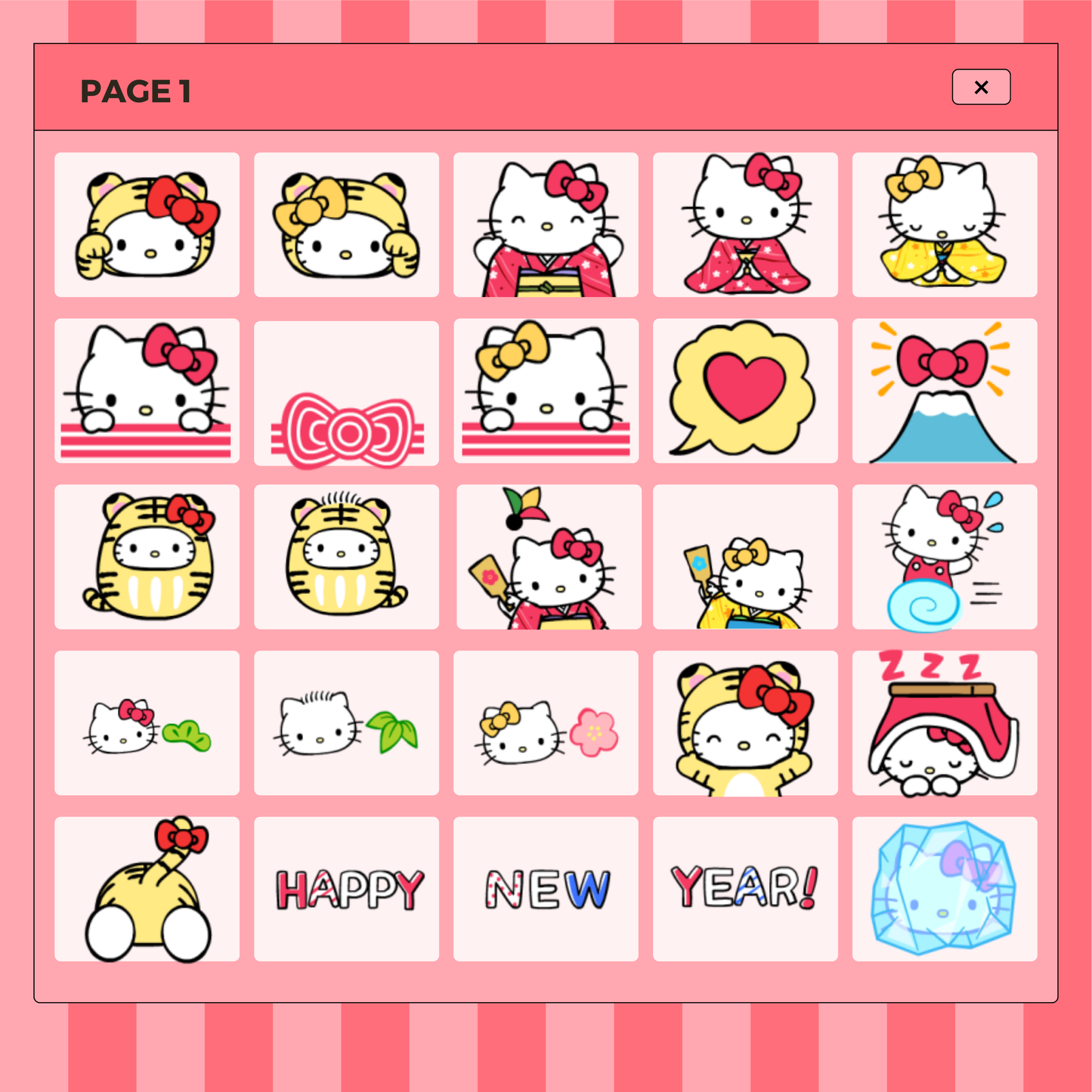 37 Happy New Year Hello Kitty | Goodnotes Planner | Digital Stickers | PNG Files | Variety Pack