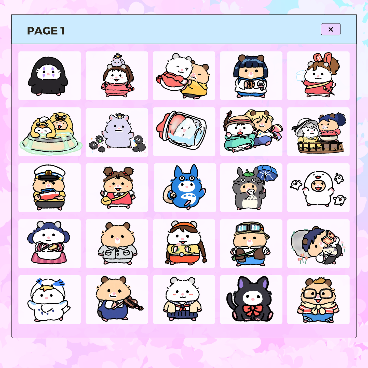 30 Hamster in Ghibli Costumes | Goodnotes Planner | Digital Stickers | PNG Files | Variety Pack