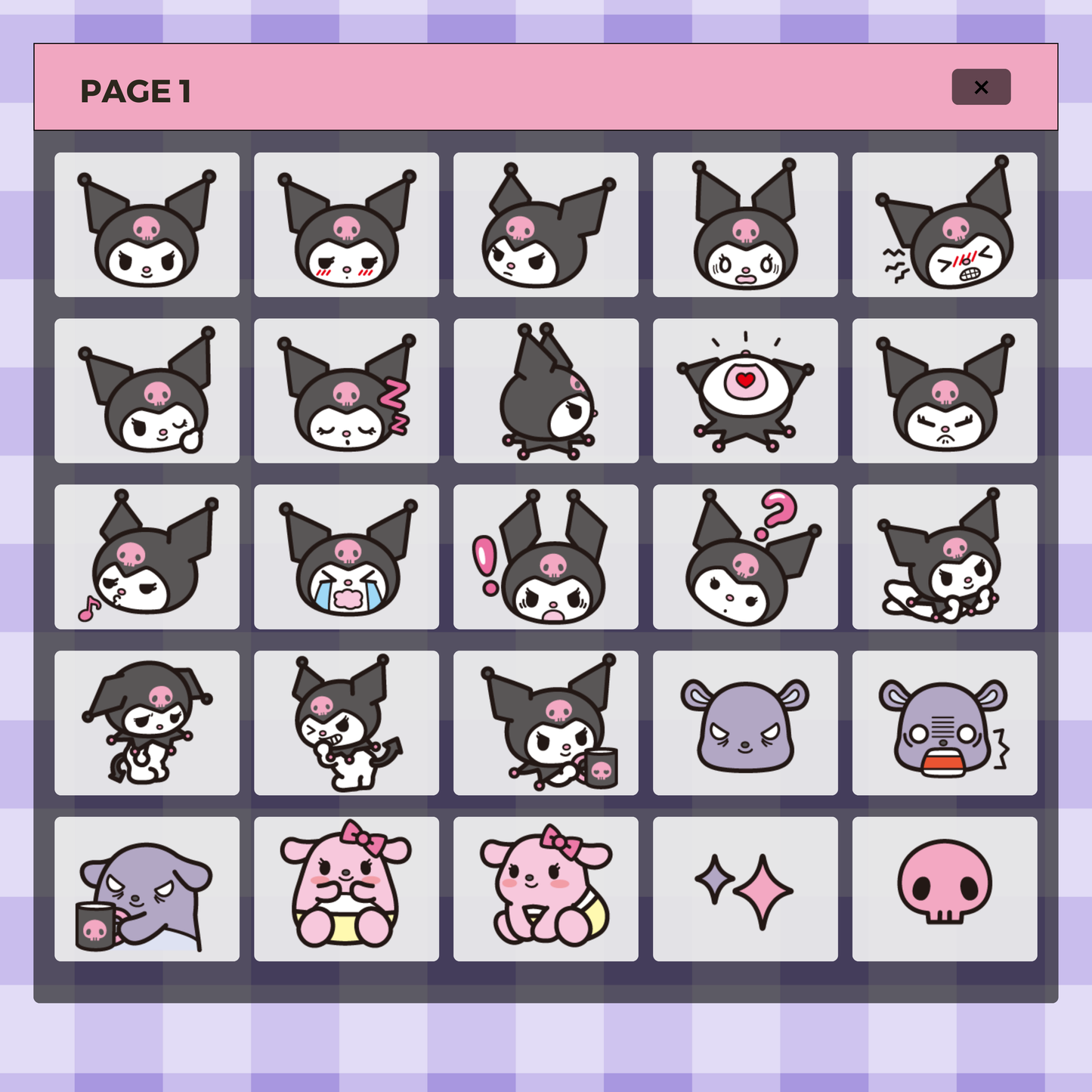 39 Kuromi and Friends Faces | Goodnotes Planner | Digital Stickers | PNG Files | Variety Pack