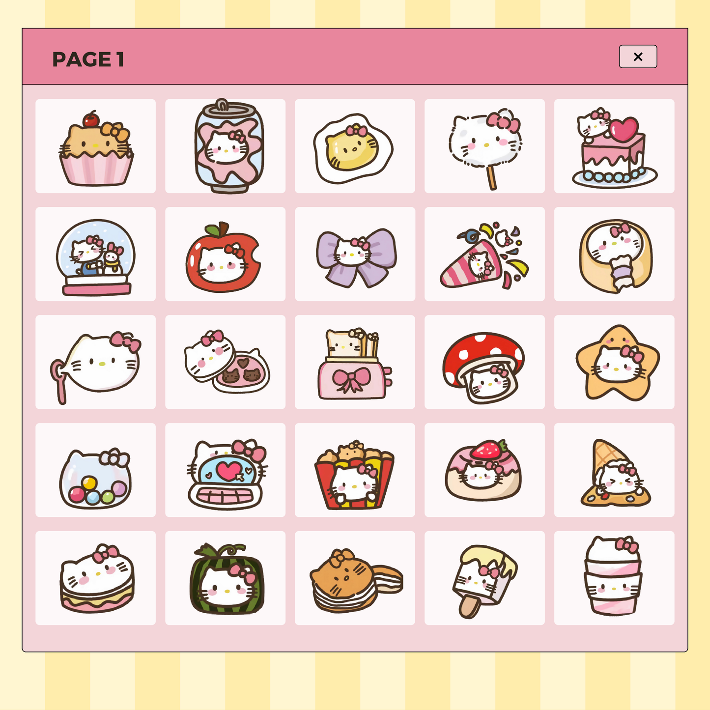 35 Hello Kitty Food Stickers Edition | Goodnotes Planner | Digital Stickers | PNG Files | Variety Pack