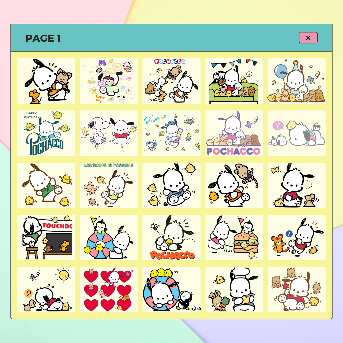 84 Pochacco Stickers | Goodnotes Planner | Digital Stickers | PNG Files | Variety Pack