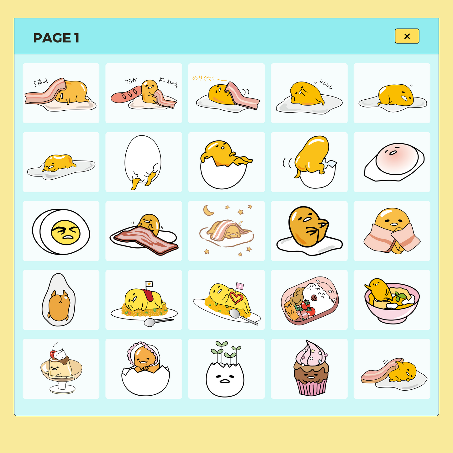 142 Gudetama | Goodnotes Planner | Digital Stickers | PNG Files | Variety Pack