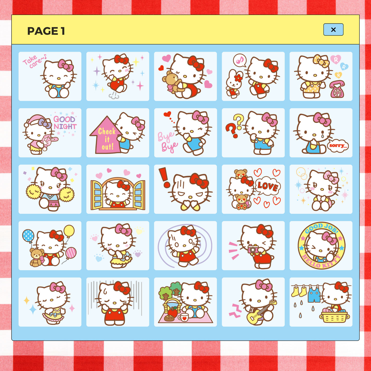 40 Hello Kitty Stickers | Goodnotes Planner | Digital Stickers | PNG Files | Variety Pack