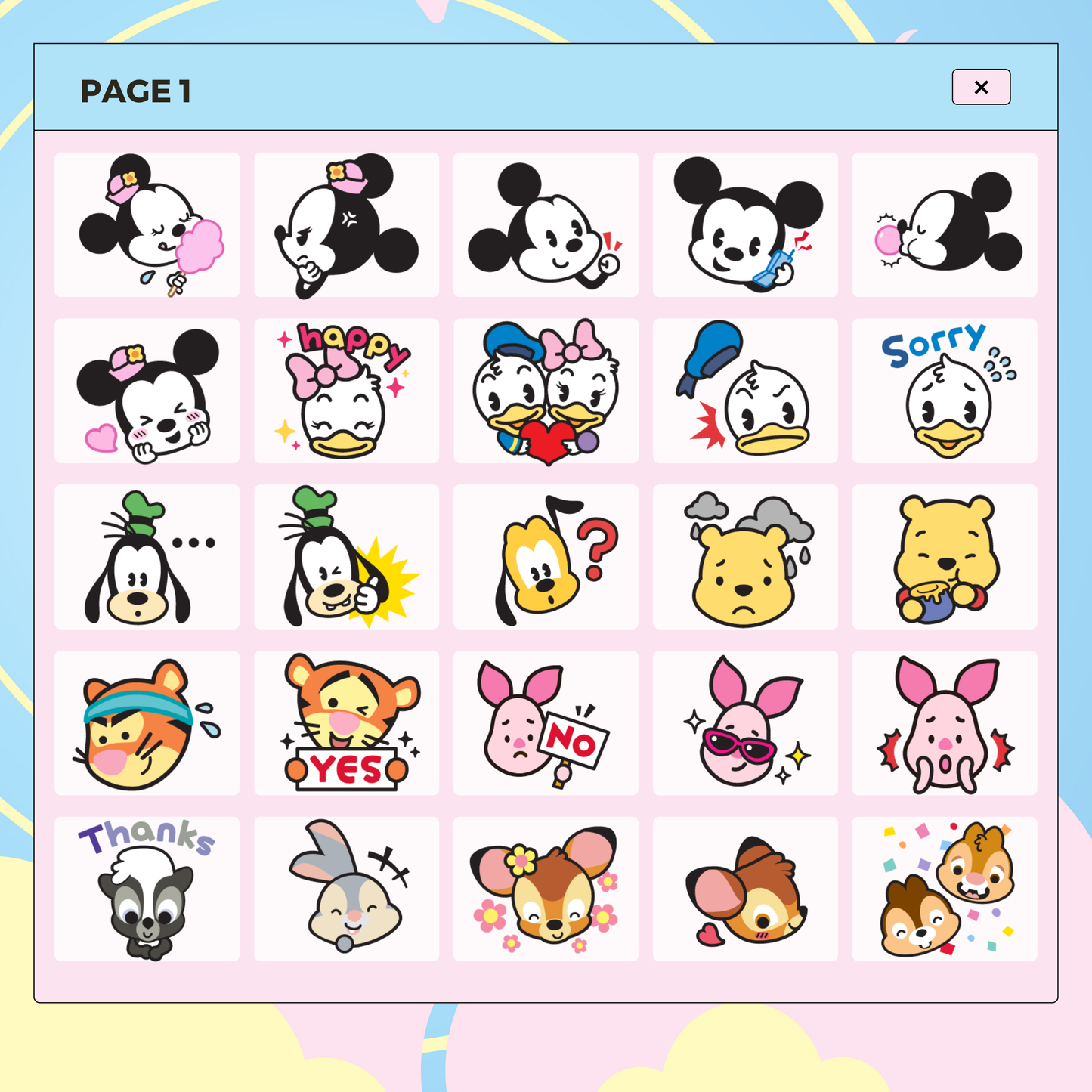 40 Assorted Disney Faces | Goodnotes Planner | Digital Stickers | PNG Files | Variety Pack