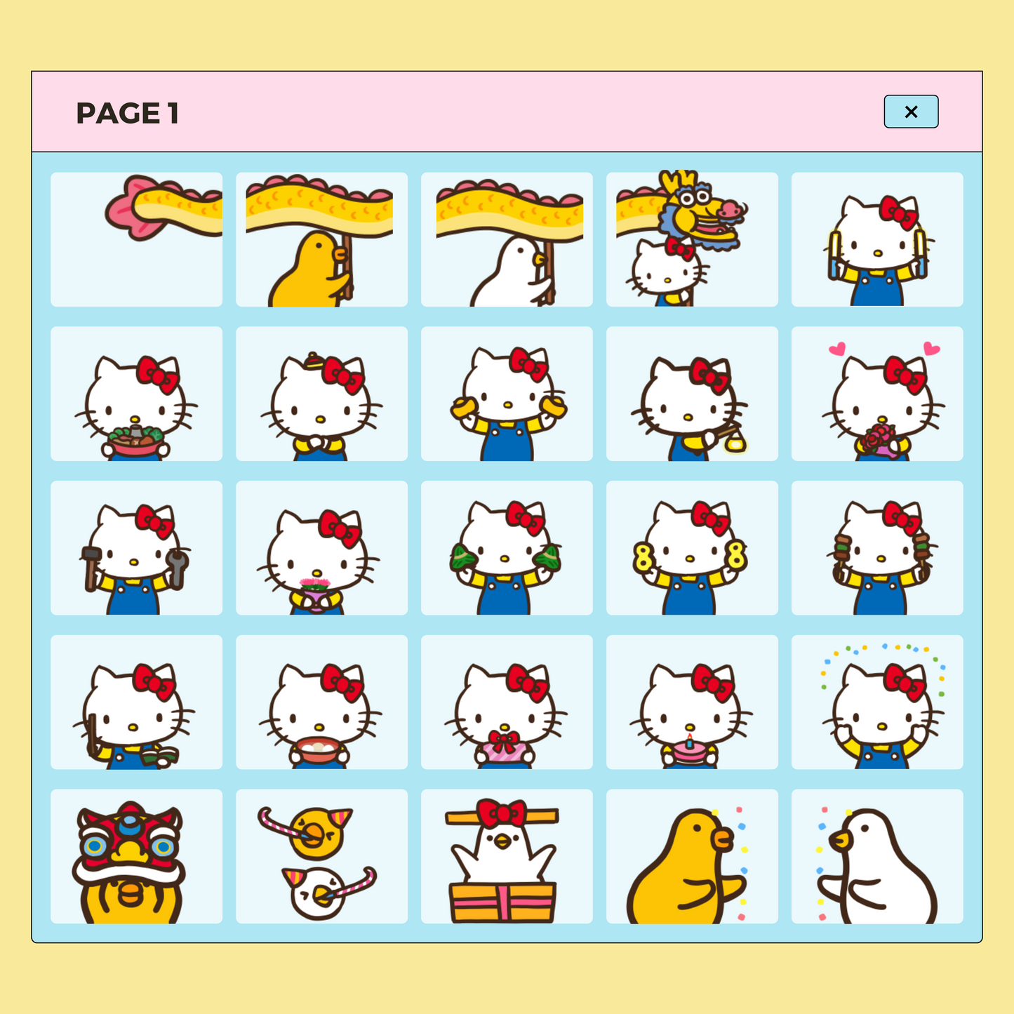 99 Hello Kitty Doodle Stickers | Goodnotes Planner | Digital Stickers | PNG Files | Variety Pack