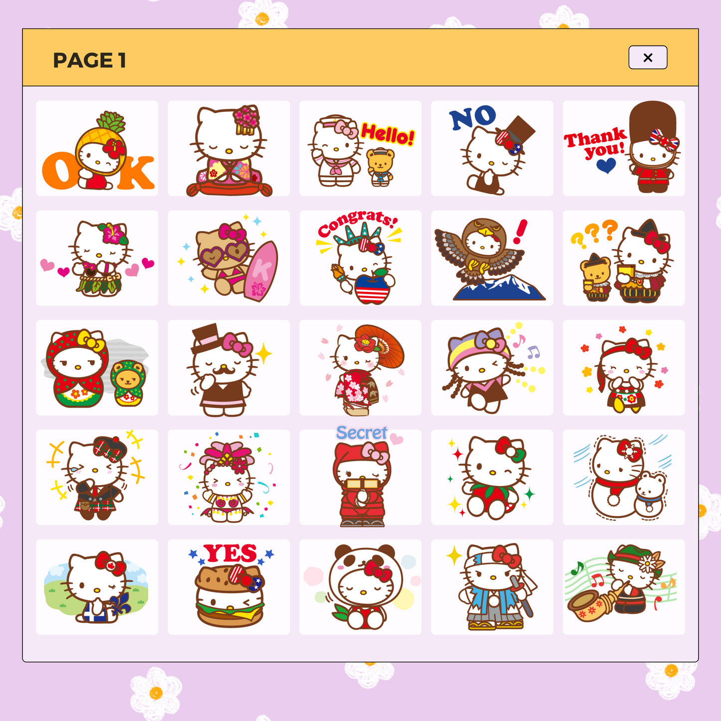 40 International Hello Kitty| Goodnotes Planner | Digital Stickers | PNG Files | Variety Pack