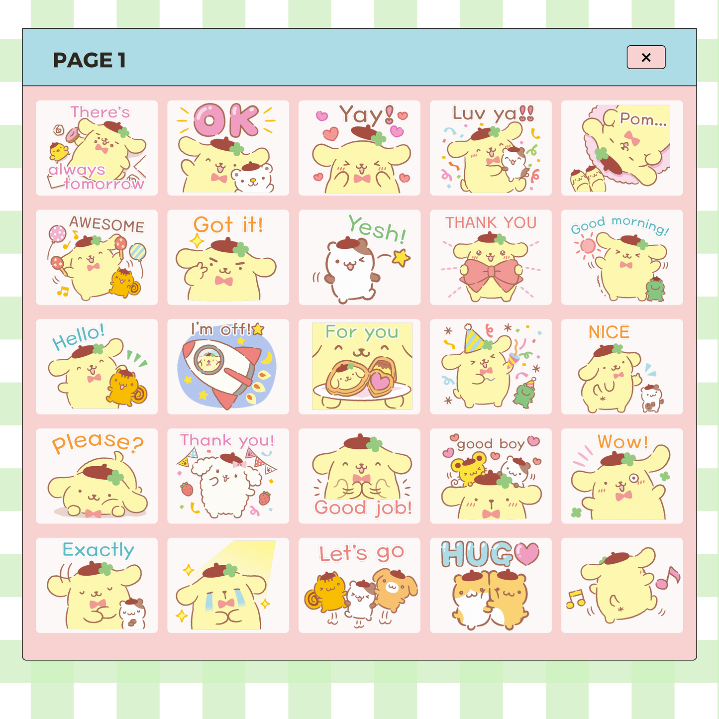 40 Pastel Pompompurin | Goodnotes Planner | Digital Stickers | PNG Files | Variety Pack