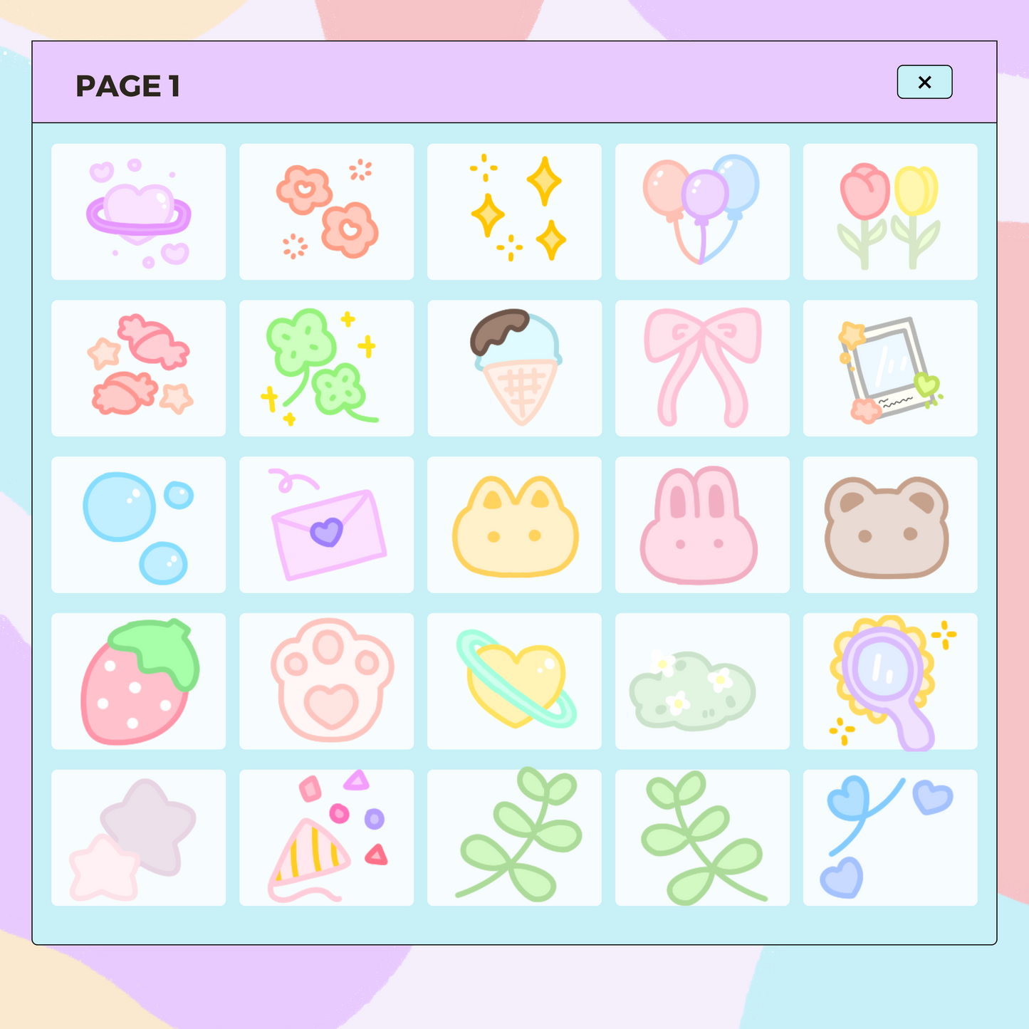 42 Freebie Pastel Accessories | Goodnotes Planner | Digital Stickers | PNG Files | Variety Pack