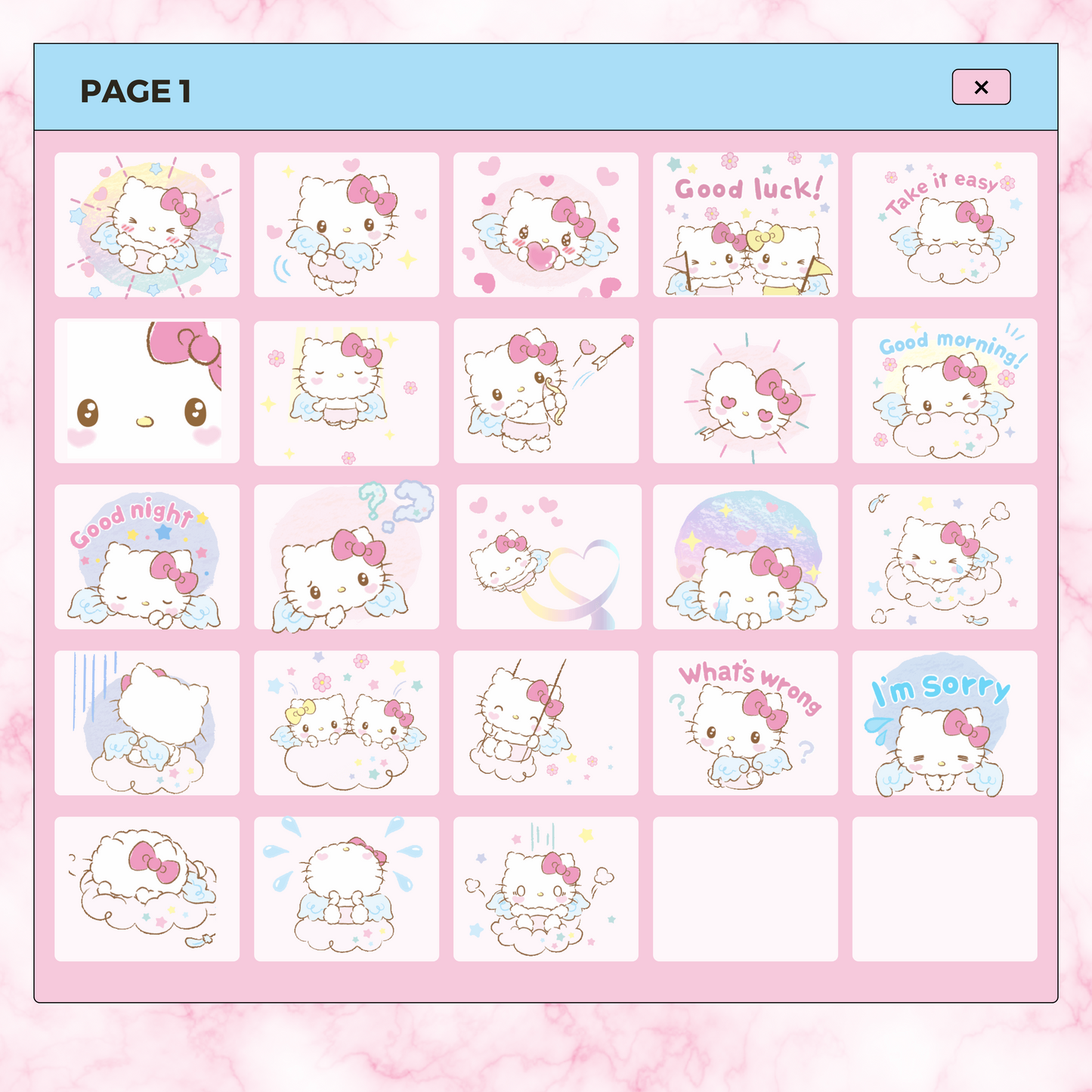 23 Angel Hello Kitty | Goodnotes Planner | Digital Stickers | PNG Files | Variety Pack