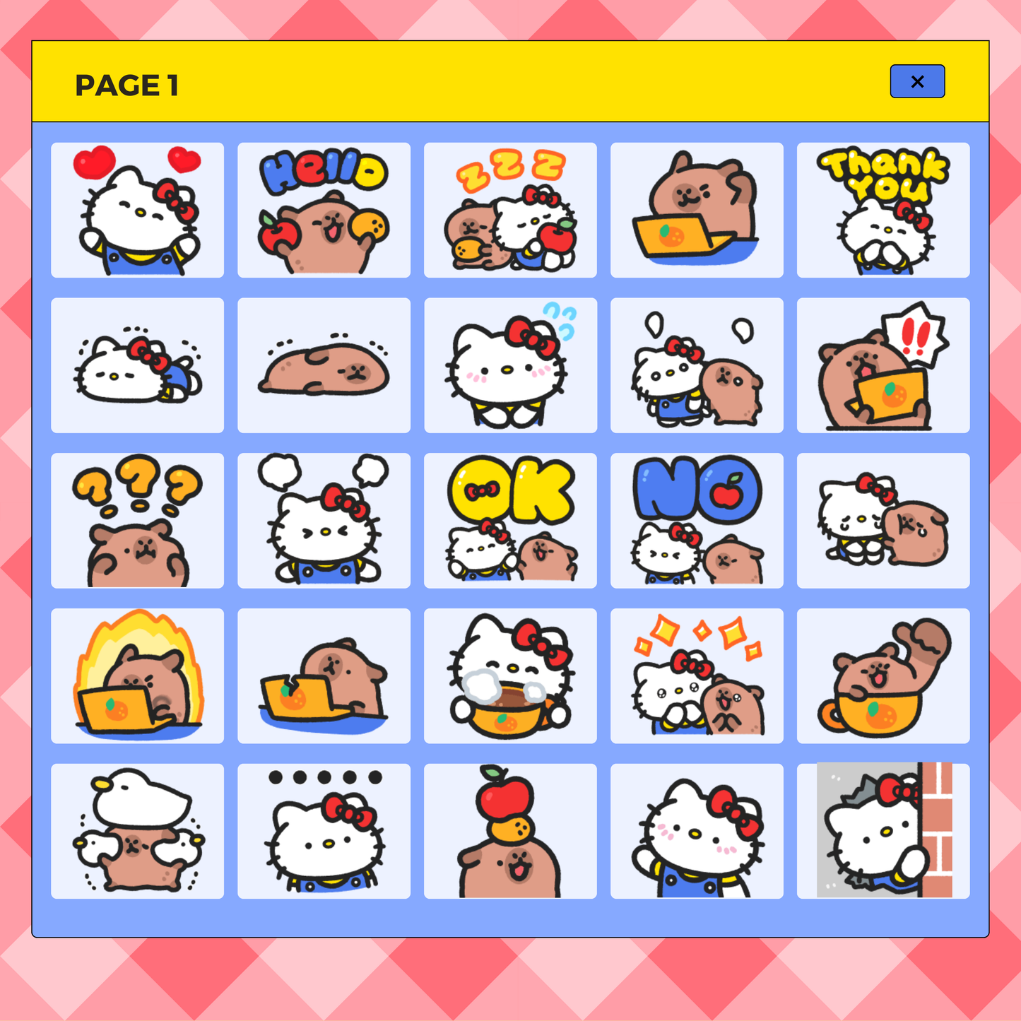 40 Hello Kitty and Capybara | Goodnotes Planner | Digital Stickers | PNG Files | Variety Pack