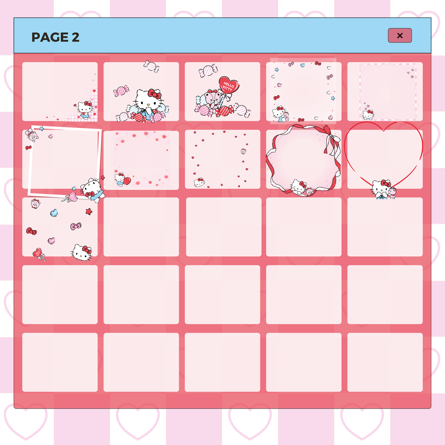 36 Love Hello Kitty Accessories and Backgrounds | Goodnotes Planner | Digital Stickers | PNG Files | Variety Pack