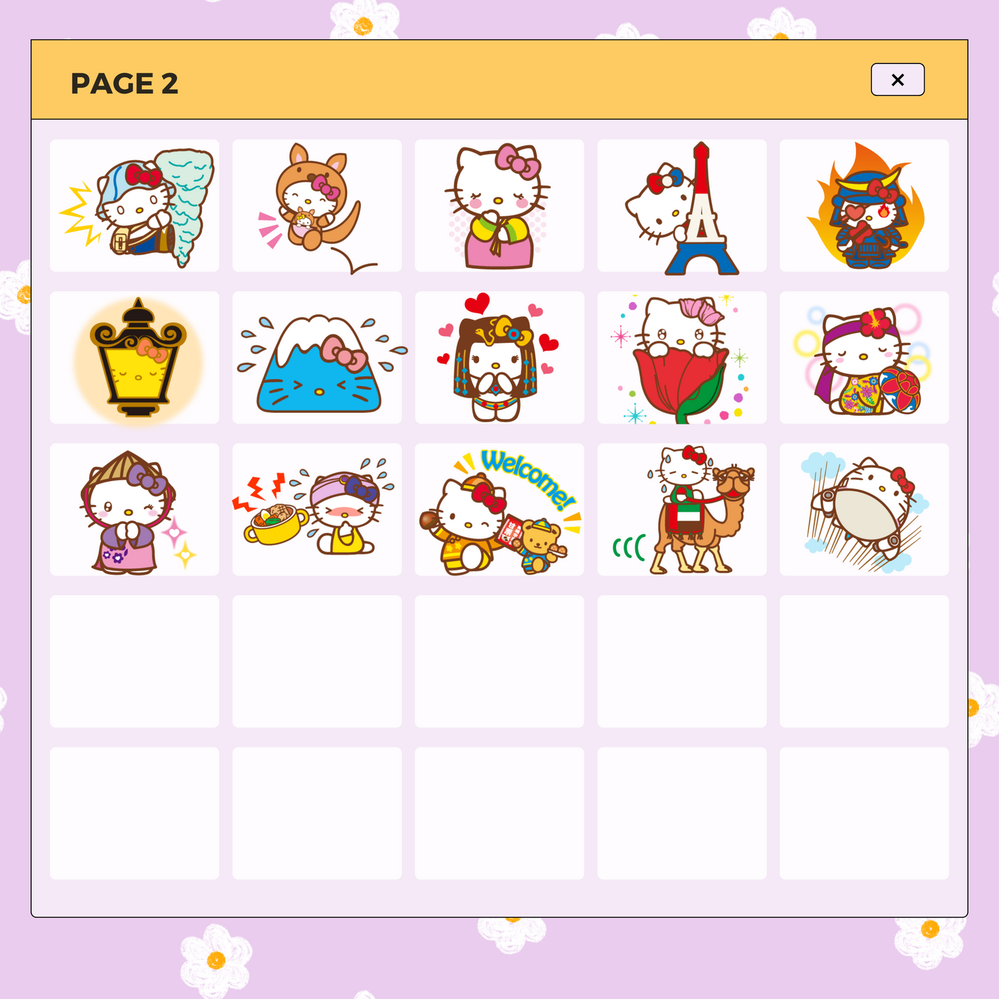 40 International Hello Kitty| Goodnotes Planner | Digital Stickers | PNG Files | Variety Pack