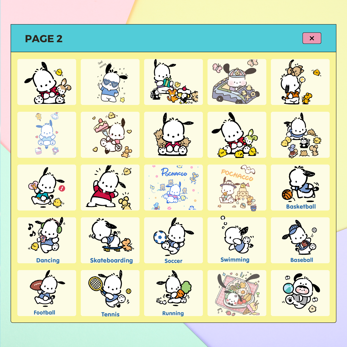 84 Pochacco Stickers | Goodnotes Planner | Digital Stickers | PNG Files | Variety Pack