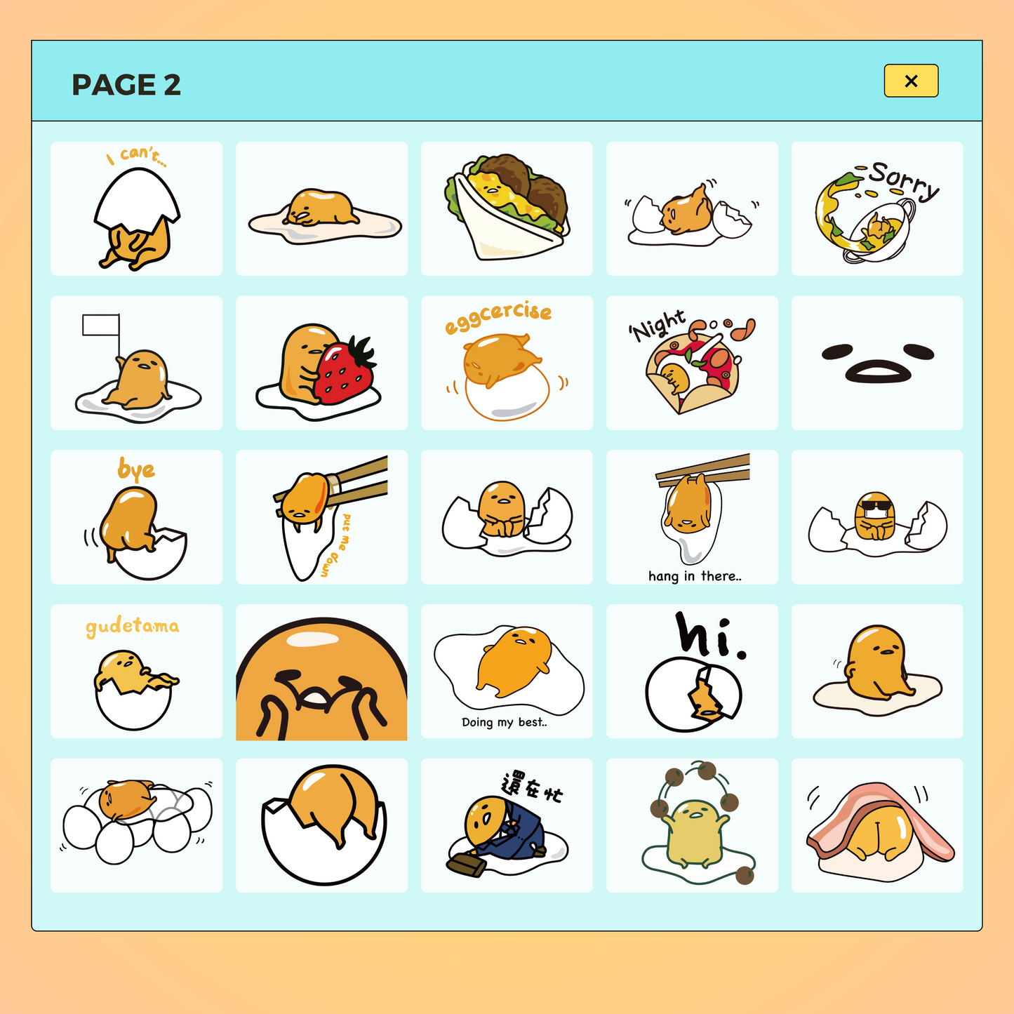 142 Gudetama | Goodnotes Planner | Digital Stickers | PNG Files | Variety Pack