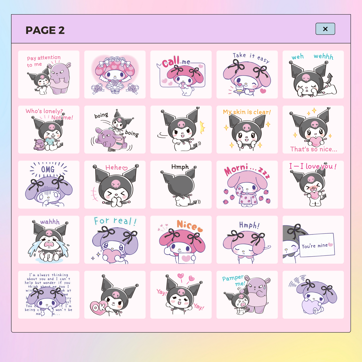 104 My Melody and Kuromi | Goodnotes Planner | Digital Stickers | PNG Files | Variety Pack