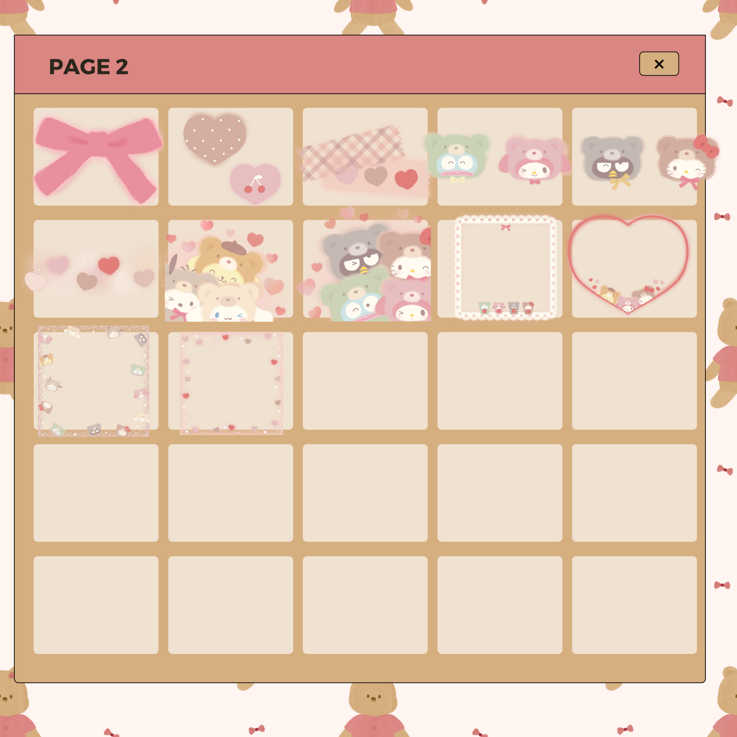 36 Fluffy Bear Hello Kitty and Friends | Goodnotes Planner | Digital Stickers | PNG Files | Variety Pack