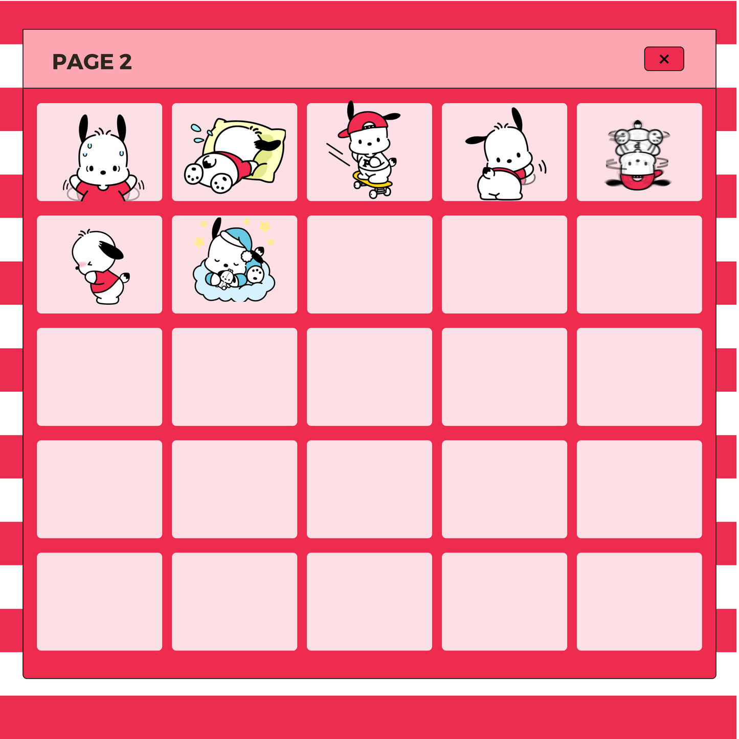 32 Red Pochacco | Goodnotes Planner | Digital Stickers | PNG Files | Variety Pack