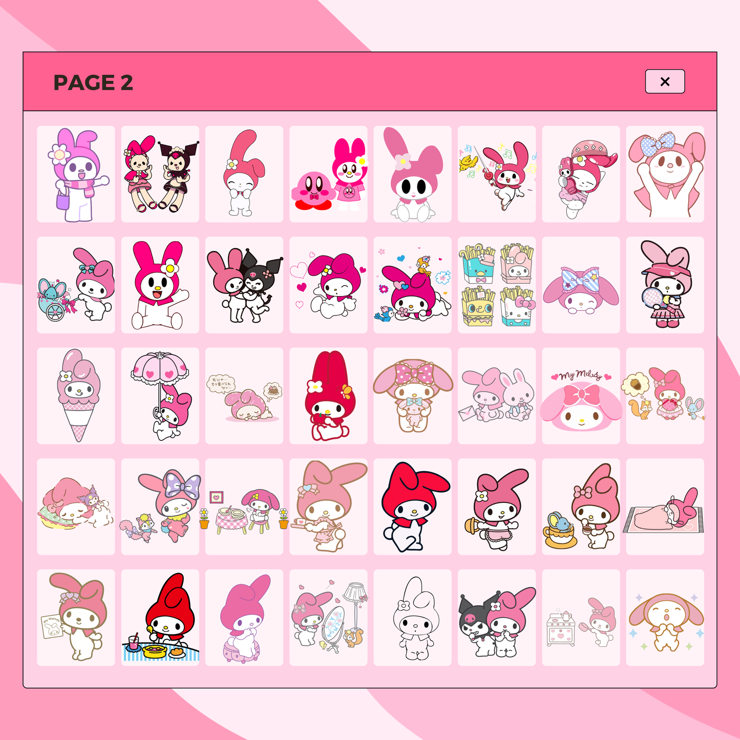 287 Assorted Melody and Kuromi | Goodnotes Planner | Digital Stickers | PNG Files | Variety Pack