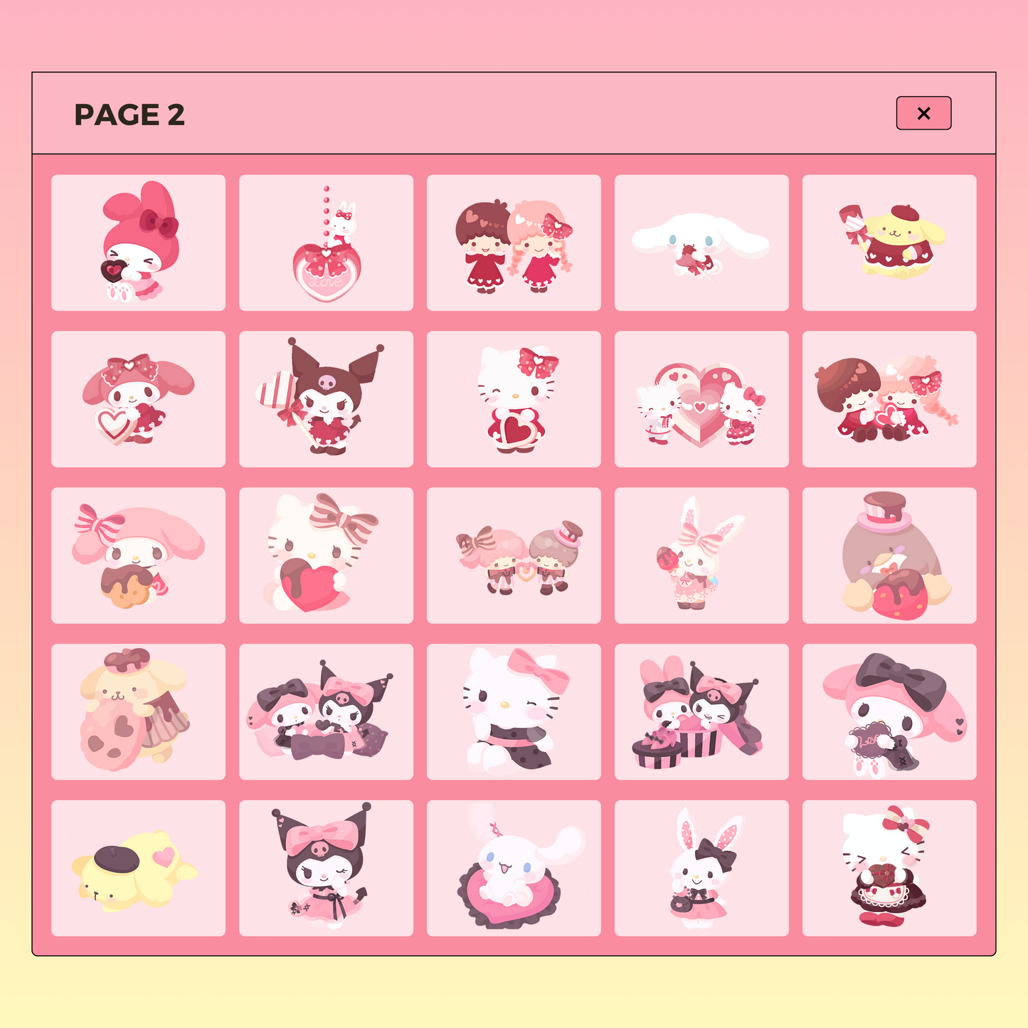 55 My Melody and Friends | Goodnotes Planner | Digital Stickers | PNG Files | Variety Pack