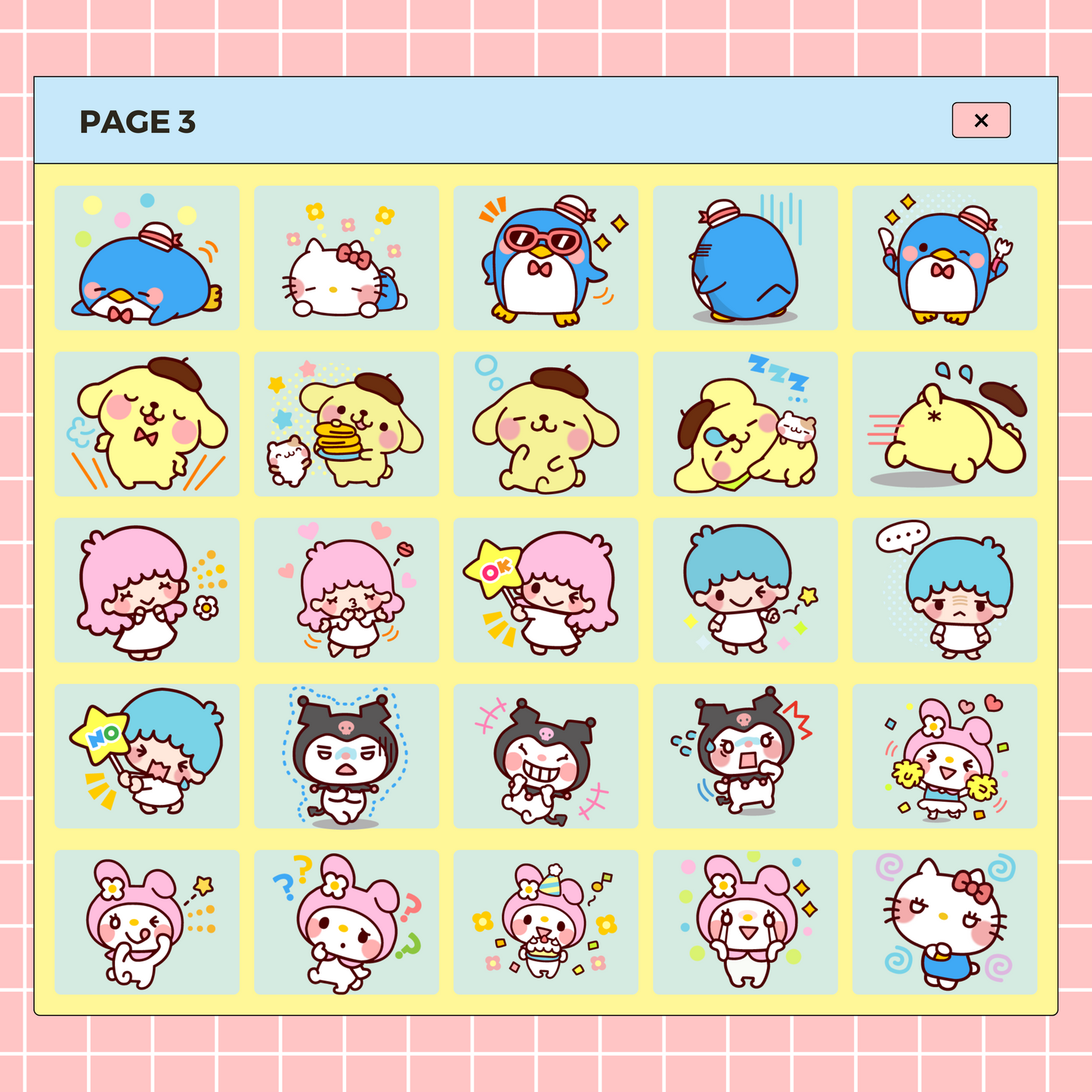 80 My Melody, Hello Kitty and Friends | Goodnotes Planner | Digital Stickers | PNG Files | Variety Pack