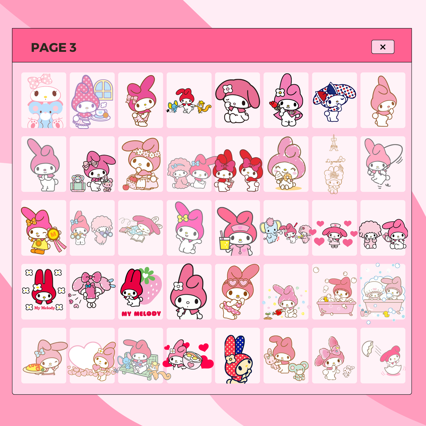 287 Assorted Melody and Kuromi | Goodnotes Planner | Digital Stickers | PNG Files | Variety Pack