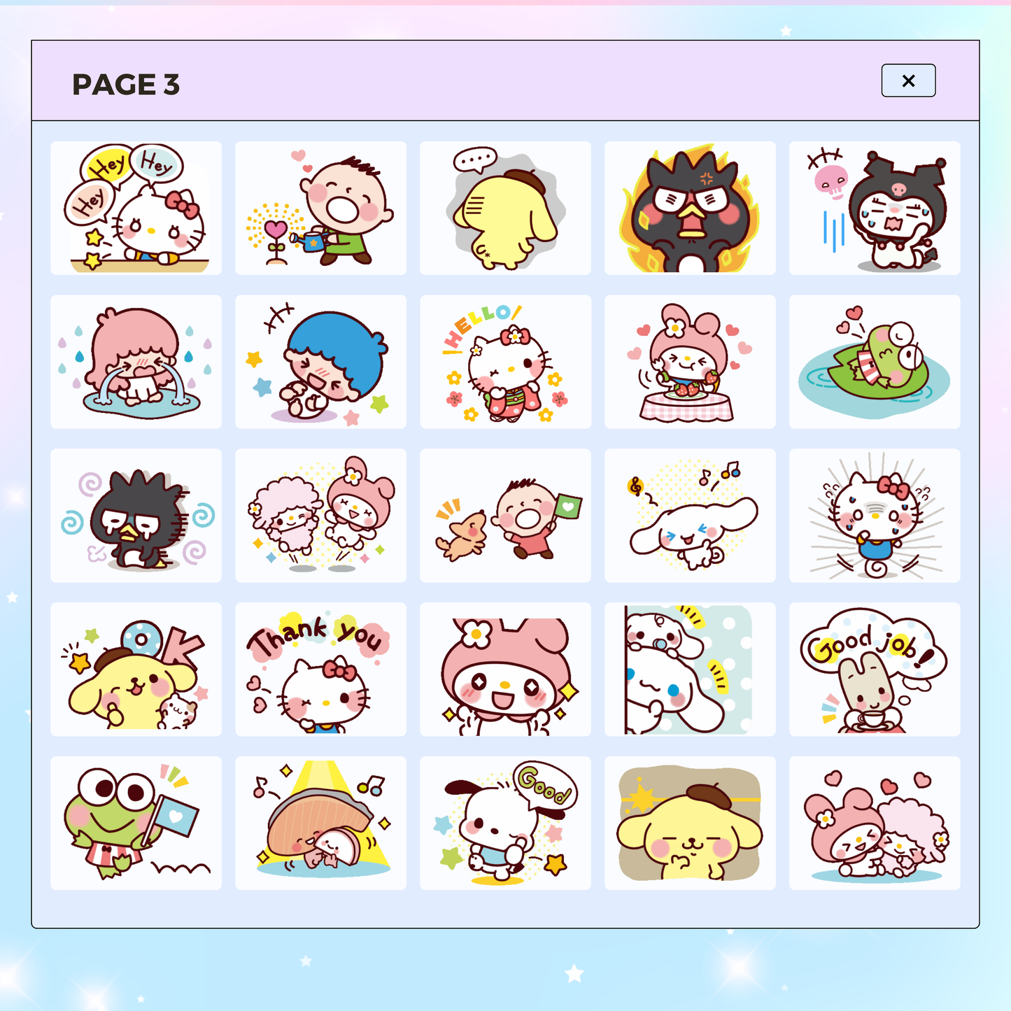 88 Hello Kitty, Cinnamoroll and Friends | Goodnotes Planner | Digital Stickers | PNG Files | Variety Pack