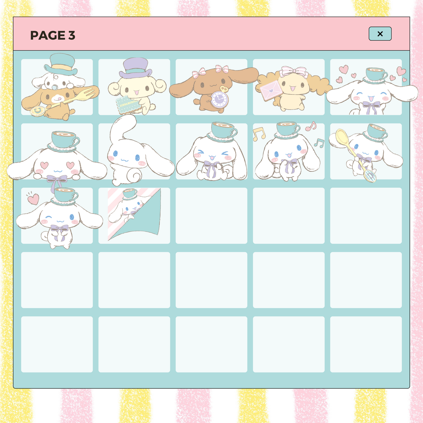 70 Pastel Cinnamoroll Anniversary Edition | Goodnotes Planner | Digital Stickers | PNG Files | Variety Pack