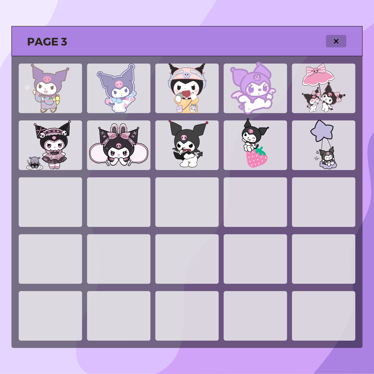 60 Assorted Kawaii Kuromi Bunny | Goodnotes Planner | Digital Stickers | PNG Files | Variety Pack