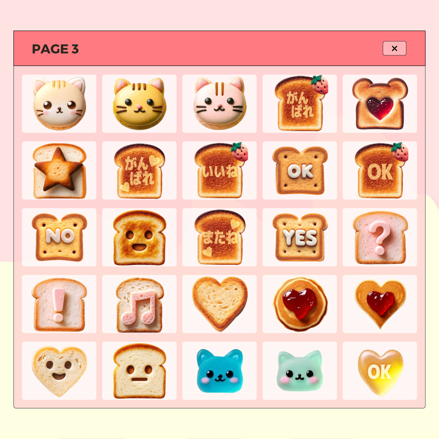 200 Kawaii Assorted Toast and Friends | Goodnotes Planner | Digital Stickers | PNG Files | Variety Pack