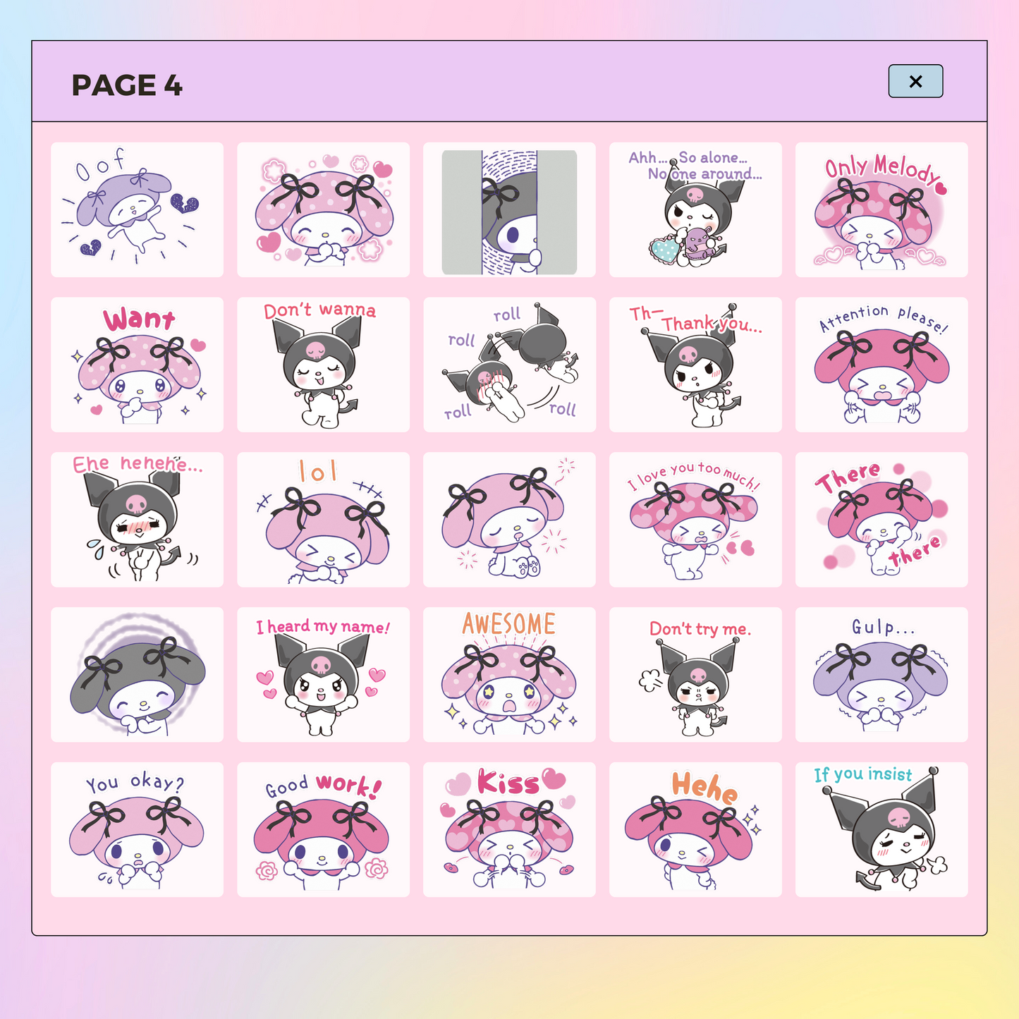 104 My Melody and Kuromi | Goodnotes Planner | Digital Stickers | PNG Files | Variety Pack