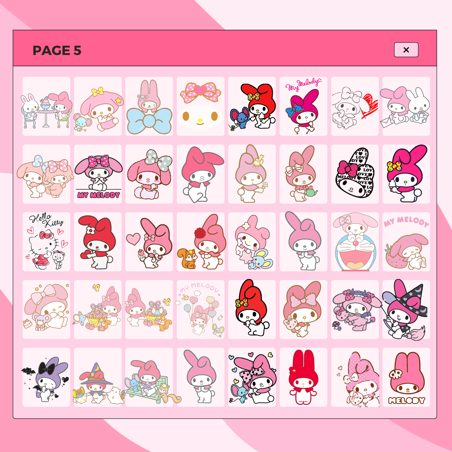 287 Assorted Melody and Kuromi | Goodnotes Planner | Digital Stickers | PNG Files | Variety Pack