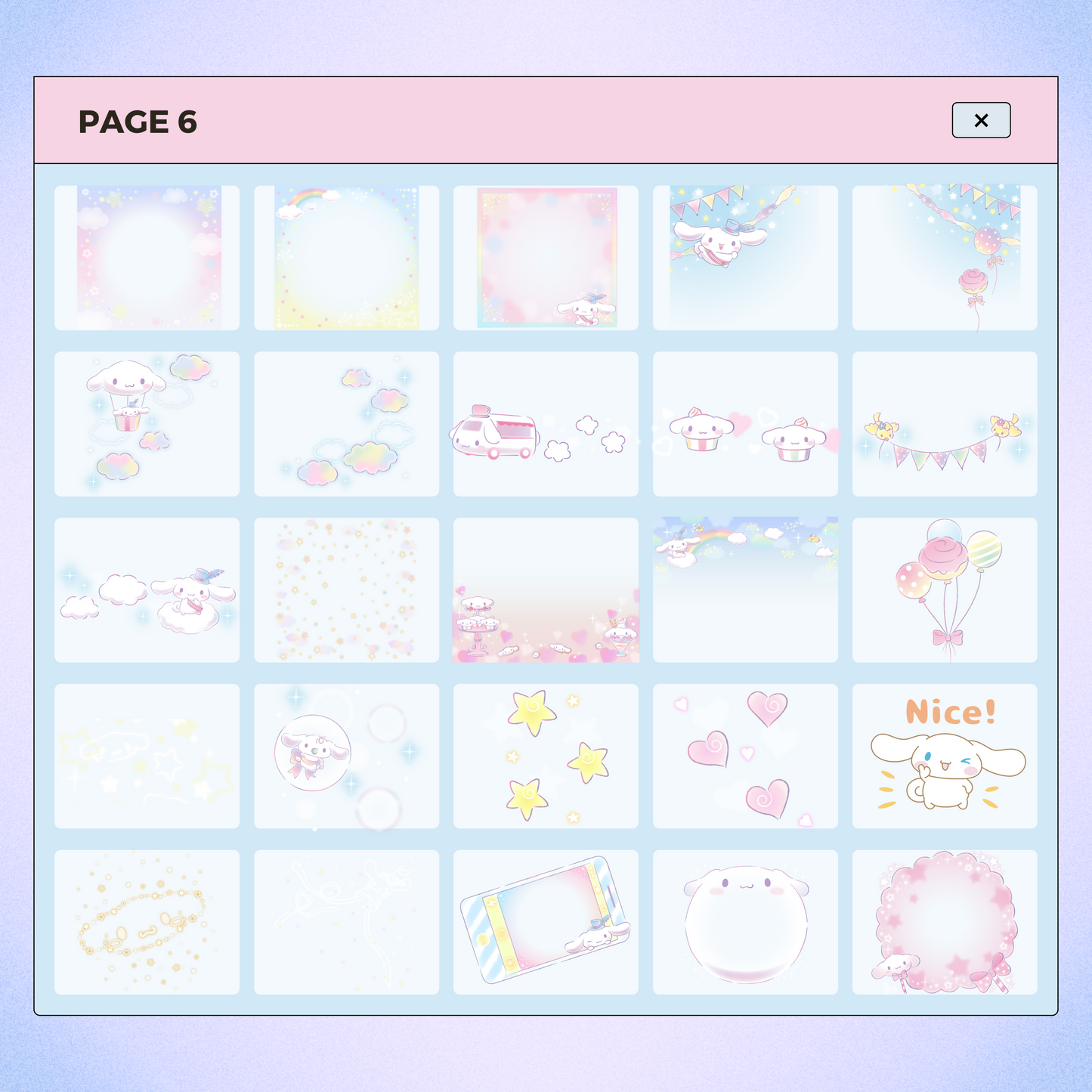 162 Kawaii Cinnamoroll Character | Goodnotes Planner | Digital Stickers | PNG Files | Variety Pack