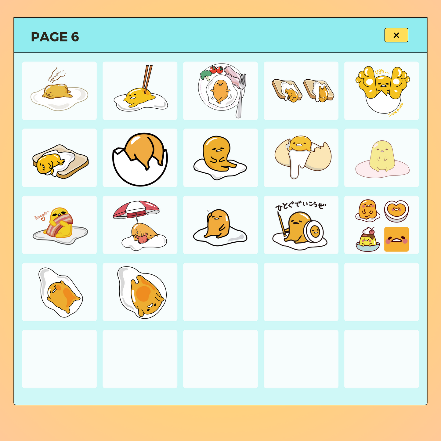 142 Gudetama | Goodnotes Planner | Digital Stickers | PNG Files | Variety Pack