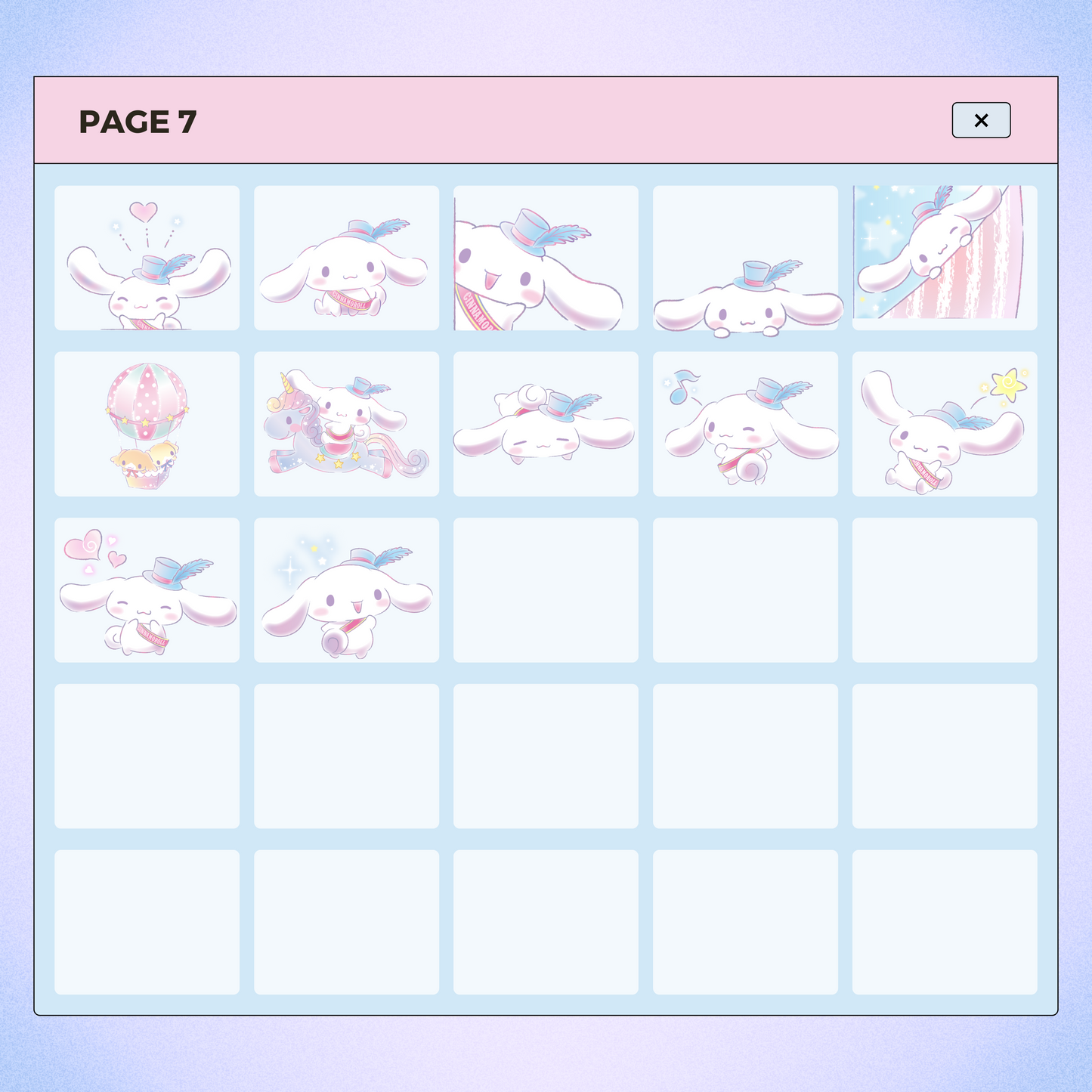 162 Kawaii Cinnamoroll Character | Goodnotes Planner | Digital Stickers | PNG Files | Variety Pack