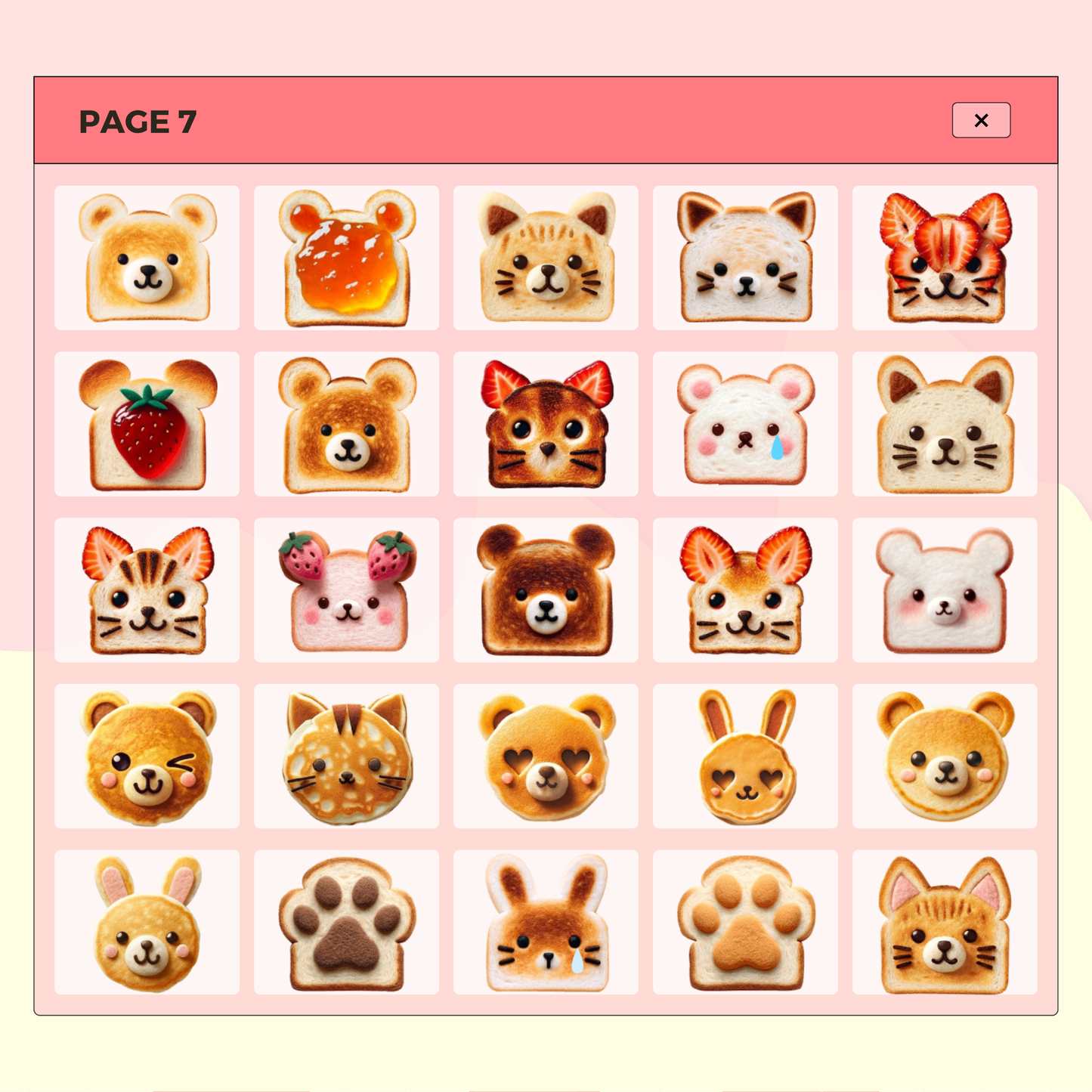 200 Kawaii Assorted Toast and Friends | Goodnotes Planner | Digital Stickers | PNG Files | Variety Pack