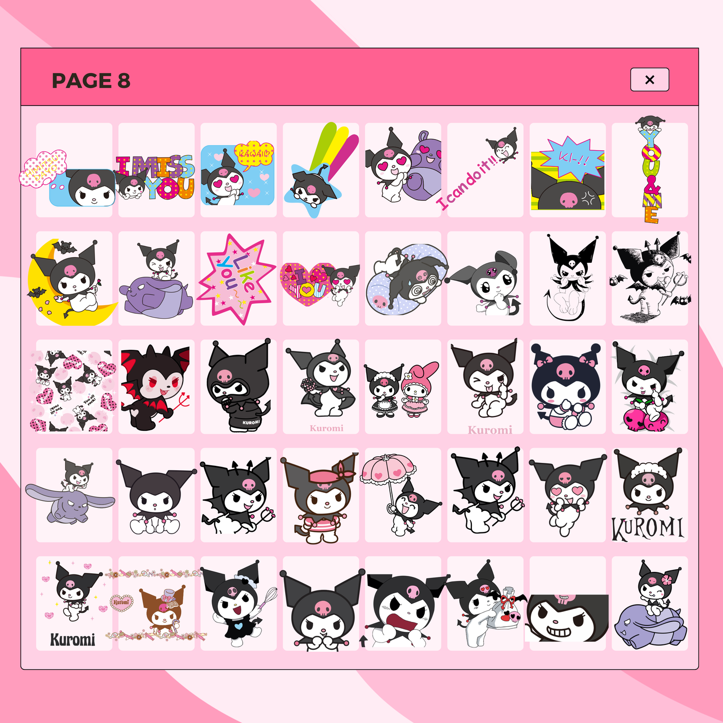 287 Assorted Melody and Kuromi | Goodnotes Planner | Digital Stickers | PNG Files | Variety Pack